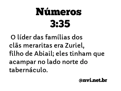 NÚMEROS 3:35 NVI NOVA VERSÃO INTERNACIONAL