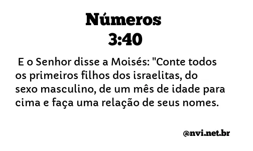 NÚMEROS 3:40 NVI NOVA VERSÃO INTERNACIONAL