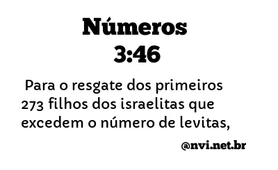 NÚMEROS 3:46 NVI NOVA VERSÃO INTERNACIONAL