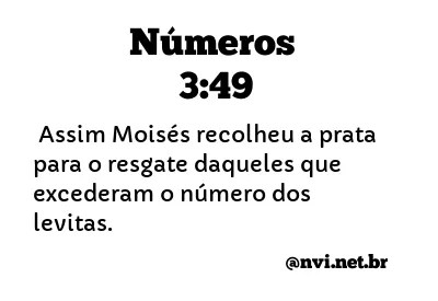 NÚMEROS 3:49 NVI NOVA VERSÃO INTERNACIONAL