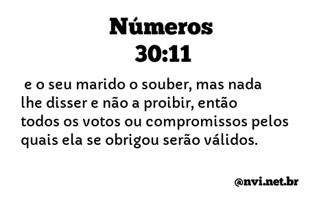 NÚMEROS 30:11 NVI NOVA VERSÃO INTERNACIONAL