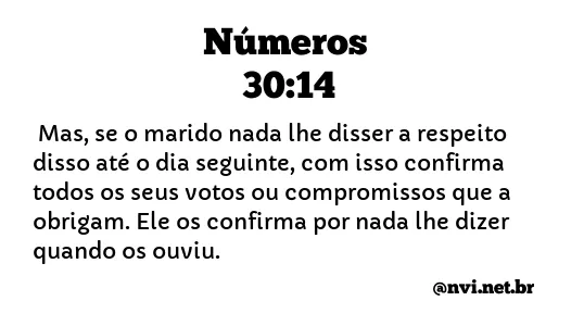 NÚMEROS 30:14 NVI NOVA VERSÃO INTERNACIONAL