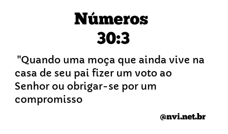 NÚMEROS 30:3 NVI NOVA VERSÃO INTERNACIONAL