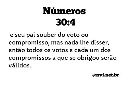 NÚMEROS 30:4 NVI NOVA VERSÃO INTERNACIONAL