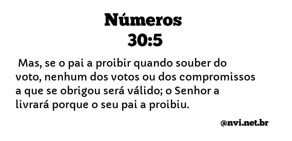 NÚMEROS 30:5 NVI NOVA VERSÃO INTERNACIONAL