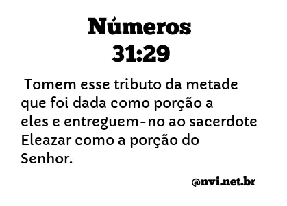 NÚMEROS 31:29 NVI NOVA VERSÃO INTERNACIONAL