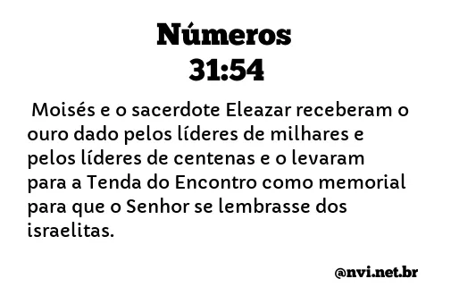 NÚMEROS 31:54 NVI NOVA VERSÃO INTERNACIONAL