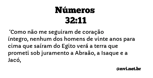 NÚMEROS 32:11 NVI NOVA VERSÃO INTERNACIONAL