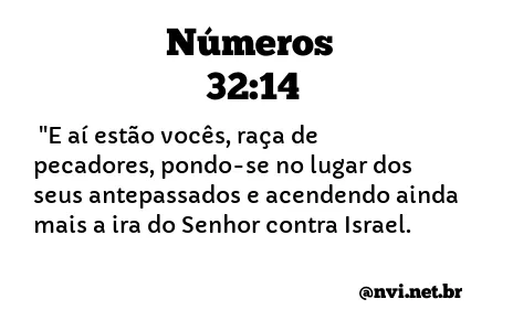 NÚMEROS 32:14 NVI NOVA VERSÃO INTERNACIONAL