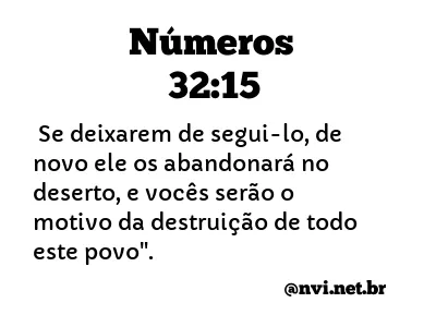 NÚMEROS 32:15 NVI NOVA VERSÃO INTERNACIONAL