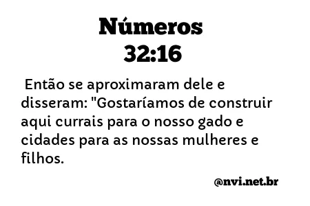 NÚMEROS 32:16 NVI NOVA VERSÃO INTERNACIONAL