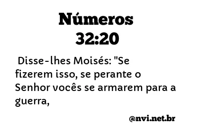 NÚMEROS 32:20 NVI NOVA VERSÃO INTERNACIONAL