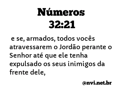 NÚMEROS 32:21 NVI NOVA VERSÃO INTERNACIONAL