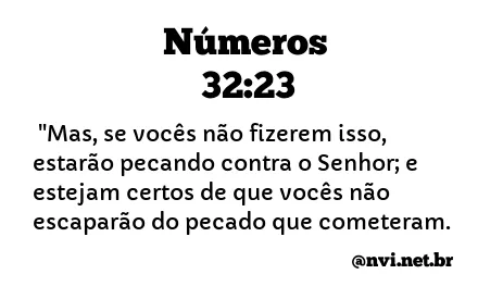 NÚMEROS 32:23 NVI NOVA VERSÃO INTERNACIONAL