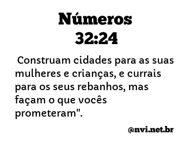 NÚMEROS 32:24 NVI NOVA VERSÃO INTERNACIONAL