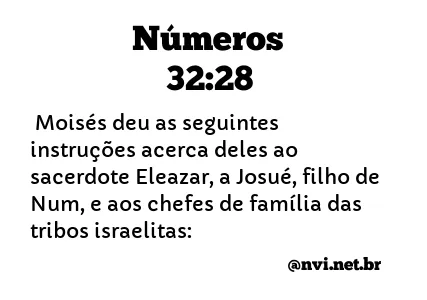 NÚMEROS 32:28 NVI NOVA VERSÃO INTERNACIONAL