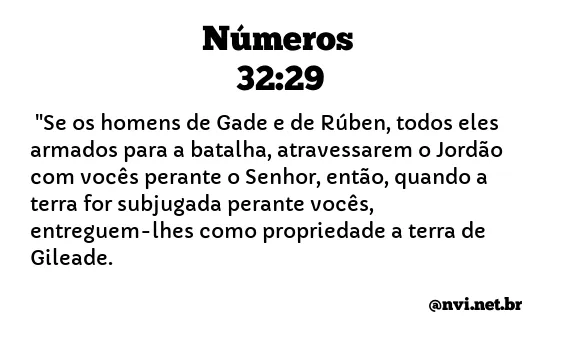 NÚMEROS 32:29 NVI NOVA VERSÃO INTERNACIONAL