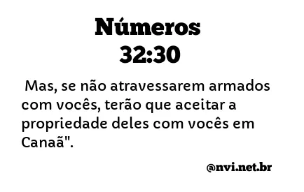 NÚMEROS 32:30 NVI NOVA VERSÃO INTERNACIONAL