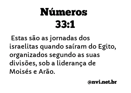 NÚMEROS 33:1 NVI NOVA VERSÃO INTERNACIONAL