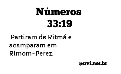 NÚMEROS 33:19 NVI NOVA VERSÃO INTERNACIONAL