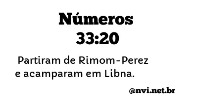 NÚMEROS 33:20 NVI NOVA VERSÃO INTERNACIONAL