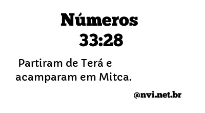 NÚMEROS 33:28 NVI NOVA VERSÃO INTERNACIONAL