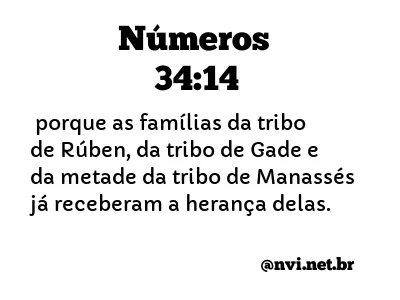 NÚMEROS 34:14 NVI NOVA VERSÃO INTERNACIONAL