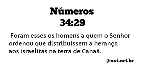 NÚMEROS 34:29 NVI NOVA VERSÃO INTERNACIONAL