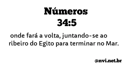 NÚMEROS 34:5 NVI NOVA VERSÃO INTERNACIONAL