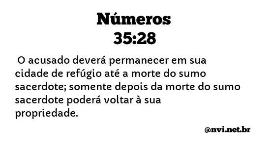 NÚMEROS 35:28 NVI NOVA VERSÃO INTERNACIONAL