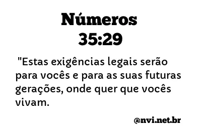 NÚMEROS 35:29 NVI NOVA VERSÃO INTERNACIONAL