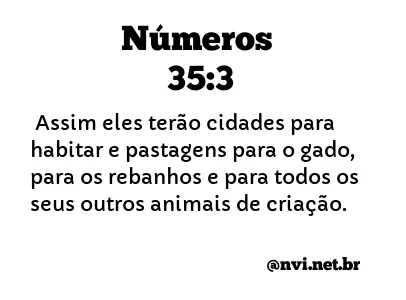 NÚMEROS 35:3 NVI NOVA VERSÃO INTERNACIONAL