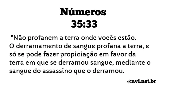 NÚMEROS 35:33 NVI NOVA VERSÃO INTERNACIONAL