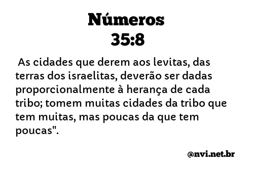 NÚMEROS 35:8 NVI NOVA VERSÃO INTERNACIONAL