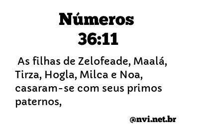 NÚMEROS 36:11 NVI NOVA VERSÃO INTERNACIONAL