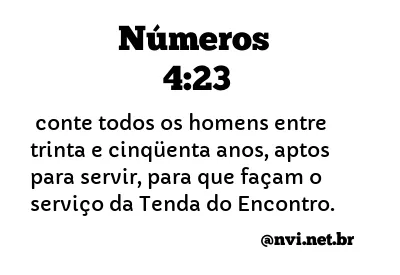 NÚMEROS 4:23 NVI NOVA VERSÃO INTERNACIONAL