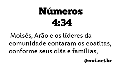 NÚMEROS 4:34 NVI NOVA VERSÃO INTERNACIONAL