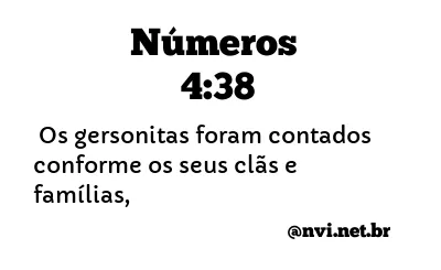 NÚMEROS 4:38 NVI NOVA VERSÃO INTERNACIONAL