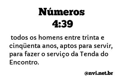 NÚMEROS 4:39 NVI NOVA VERSÃO INTERNACIONAL