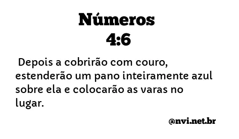 NÚMEROS 4:6 NVI NOVA VERSÃO INTERNACIONAL