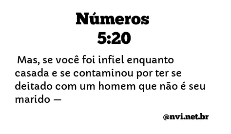 NÚMEROS 5:20 NVI NOVA VERSÃO INTERNACIONAL