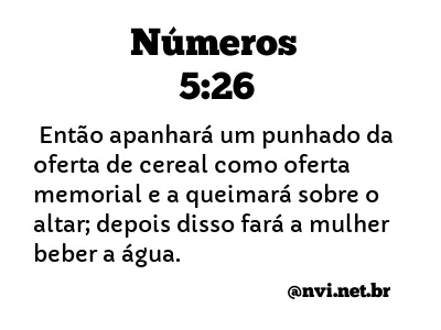 NÚMEROS 5:26 NVI NOVA VERSÃO INTERNACIONAL