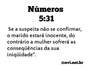 NÚMEROS 5:31 NVI NOVA VERSÃO INTERNACIONAL