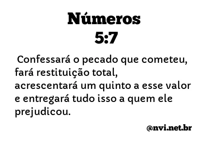 NÚMEROS 5:7 NVI NOVA VERSÃO INTERNACIONAL