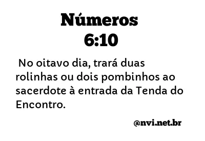 NÚMEROS 6:10 NVI NOVA VERSÃO INTERNACIONAL