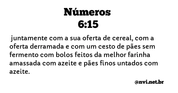 NÚMEROS 6:15 NVI NOVA VERSÃO INTERNACIONAL