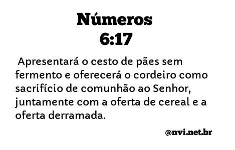 NÚMEROS 6:17 NVI NOVA VERSÃO INTERNACIONAL