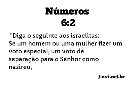 NÚMEROS 6:2 NVI NOVA VERSÃO INTERNACIONAL