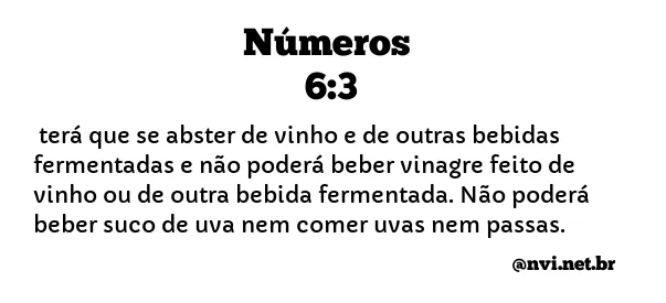 NÚMEROS 6:3 NVI NOVA VERSÃO INTERNACIONAL