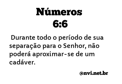 NÚMEROS 6:6 NVI NOVA VERSÃO INTERNACIONAL